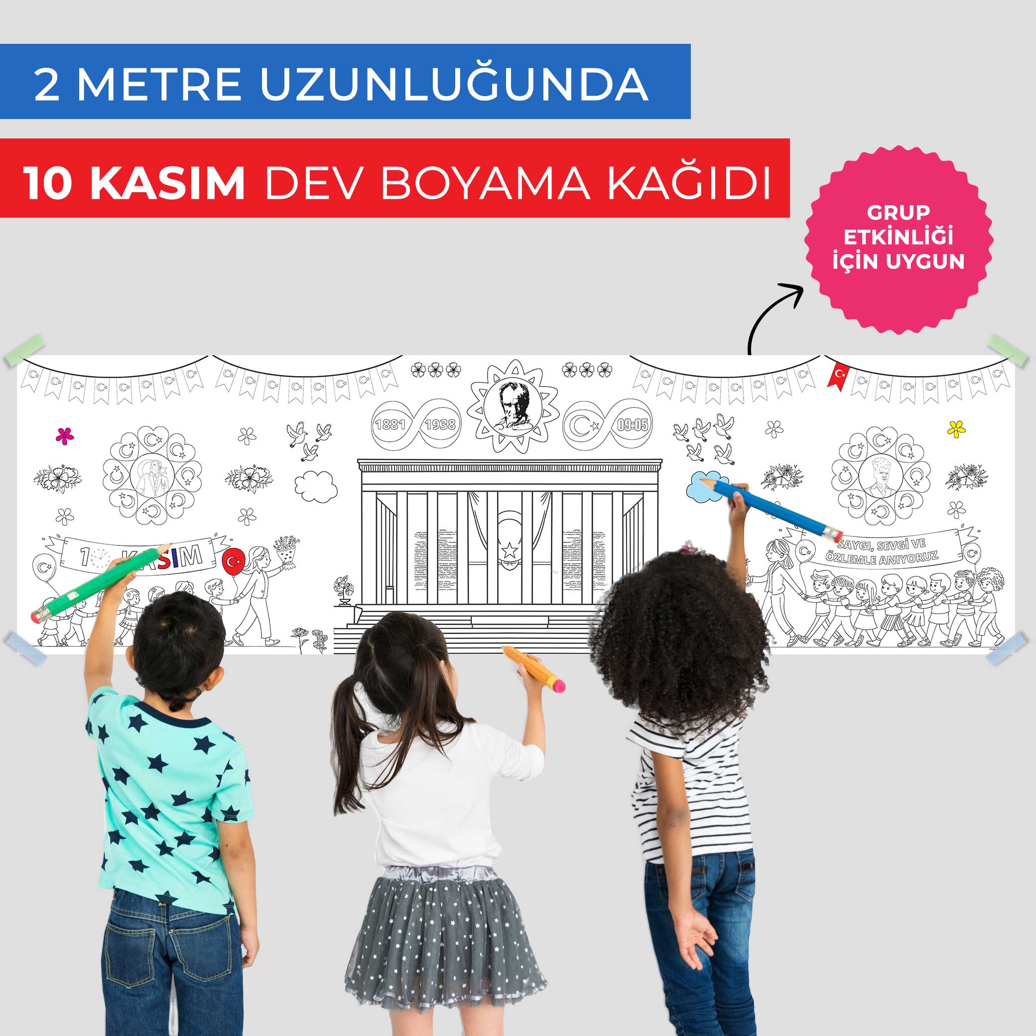 Dev Boyama Kağıdı - 10 Kasım Atatürk